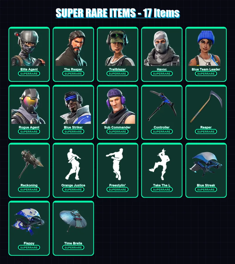 [PS4/PS5/XBOX/PC] | Elite Agent | The Reaper | Trailblazer | Havoc | Blue Team Leader | 100 skin | 54 pickaxe | 100 emote | 61 glider | Lv898 — Fortnite account