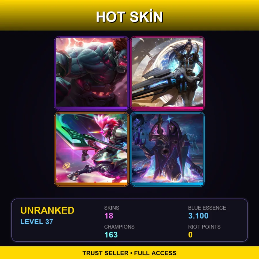TW | Lv37 | Unranked | 18 Skin | 163 Champ
