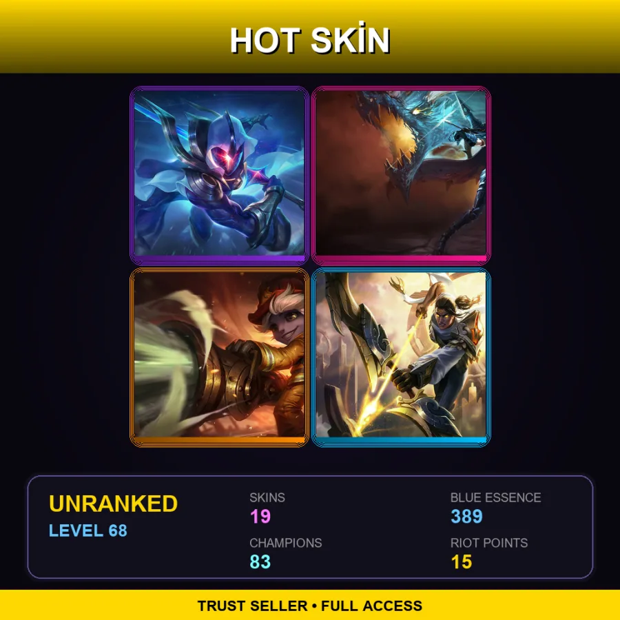 EUNE | Lv68 | Unranked | 19 Skin | 83 Champ