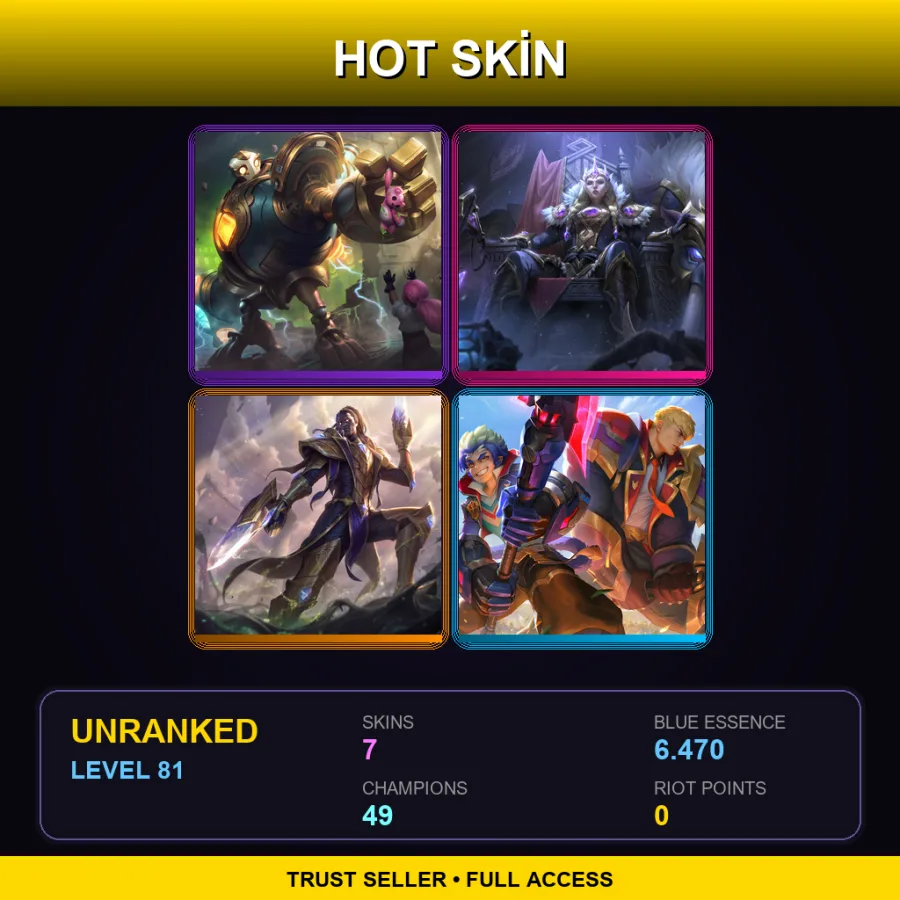 NA | Lv81 | Unranked | 7 Skin | 49 Champ