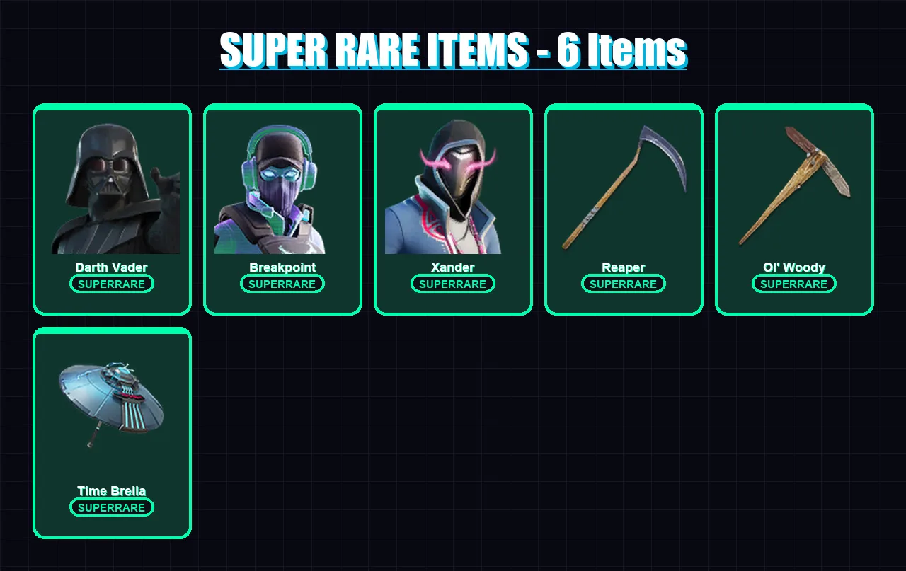 [PC/XBOX] | Darth Vader | Breakpoint | Xander | Midas Rex | Hades | 295 skin | 358 pickaxe | 264 emote | 241 glider | Lv6322