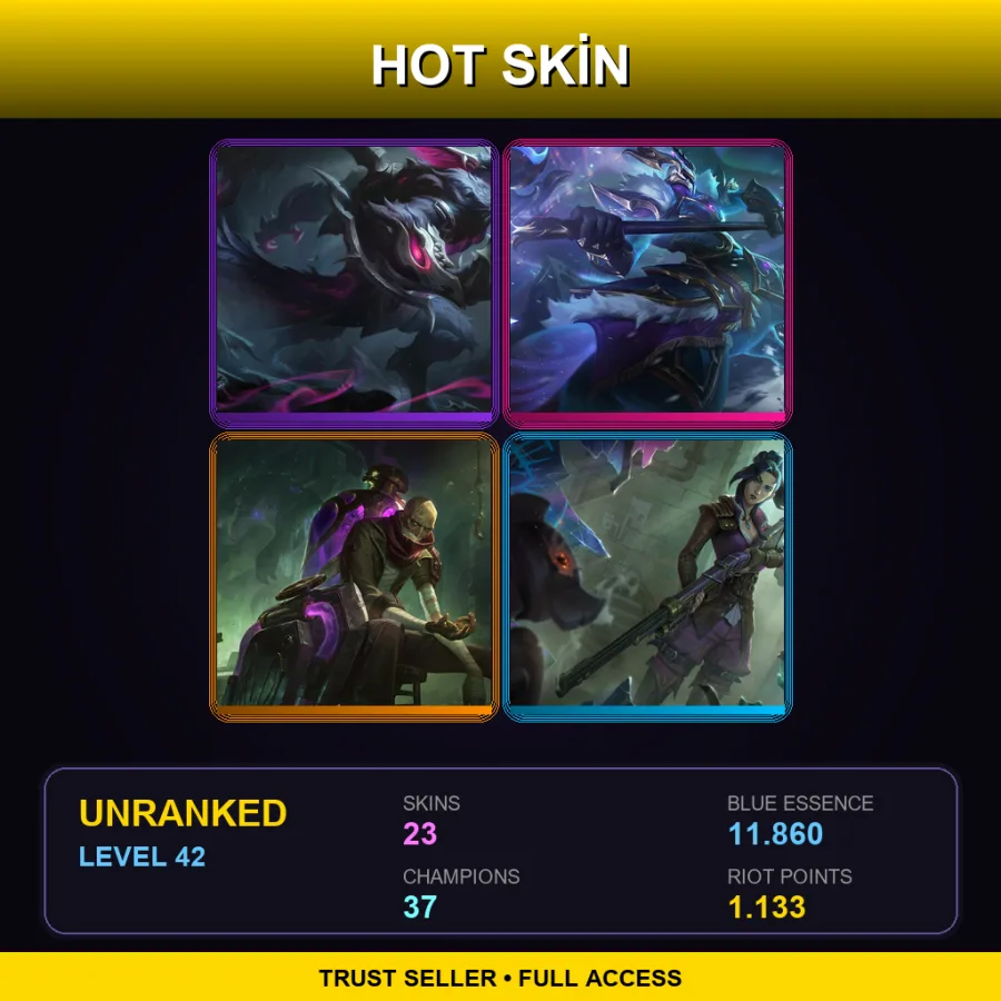 EUW | Lv42 | Unranked | 23 Skin | 37 Champ — LoL account