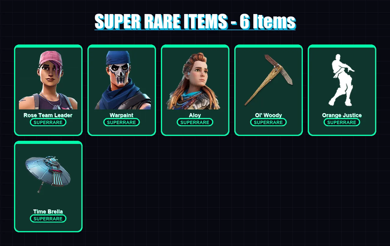 [PC] | Rose Team Leader | Warpaint | Aloy | The Scientist | Frozen Raven | 104 skin | 120 pickaxe | 92 emote | 106 glider | Lv1273