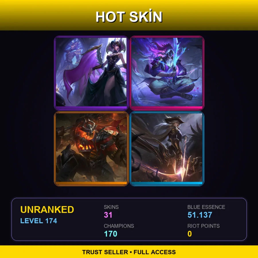 VN | Lv174 | Unranked | 31 Skin | 170 Champ — Coven Morgana