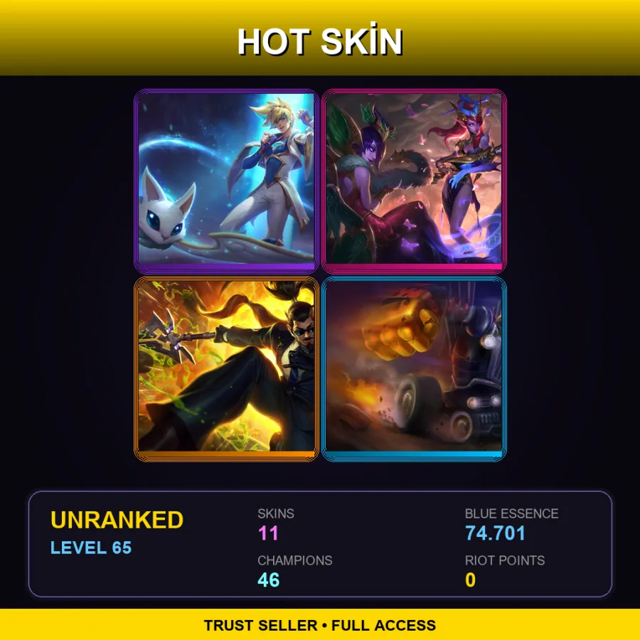 LAS | Lv65 | Unranked | 11 Skin | 46 Champ
