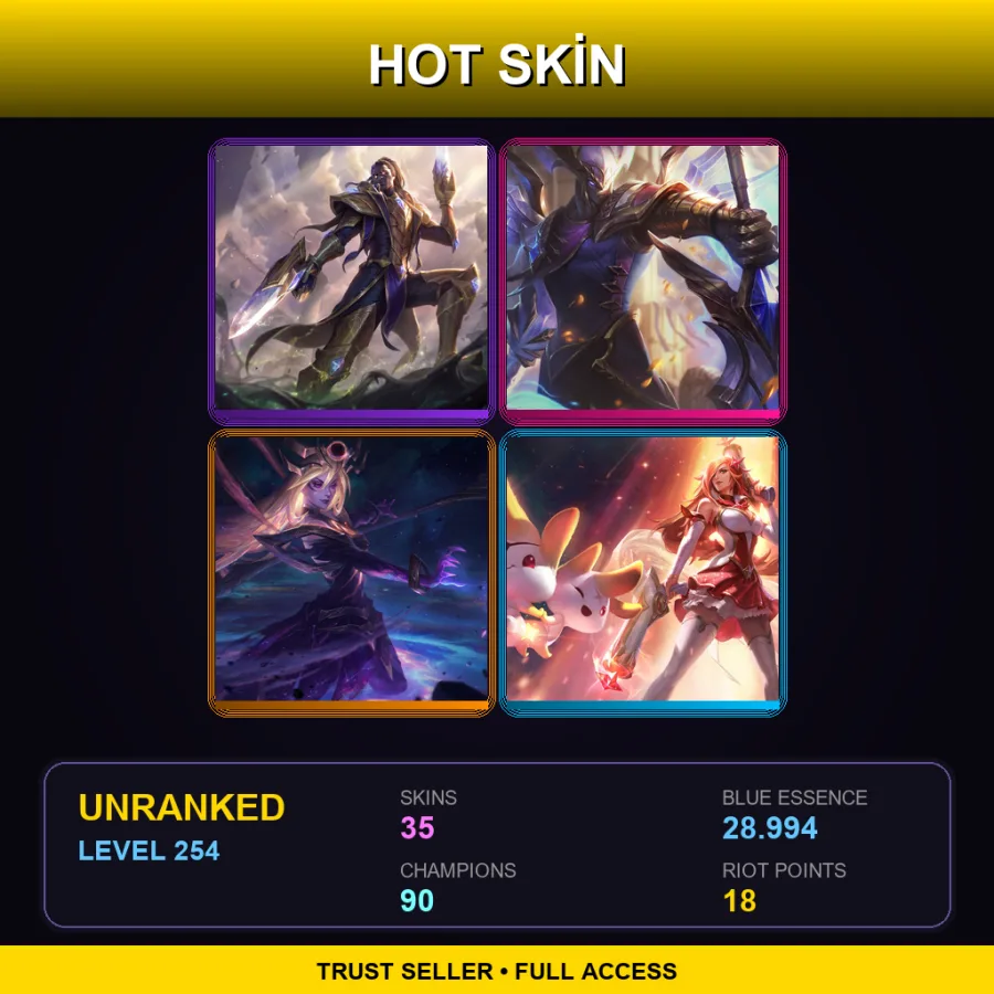 LAS | Lv254 | Unranked | 35 Skin | 90 Champ
