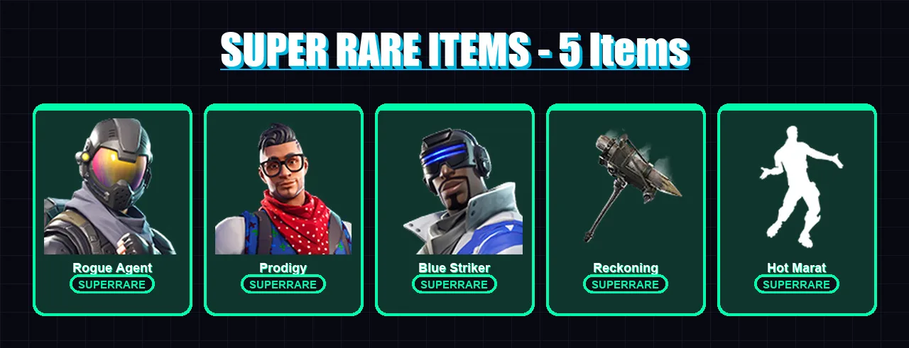 [PS4/PS5/XBOX/PC] | Rogue Agent | Prodigy | Blue Striker | Arachne | Frozen Red Knight | 35 skin | 24 pickaxe | 32 emote | 25 glider | Lv260