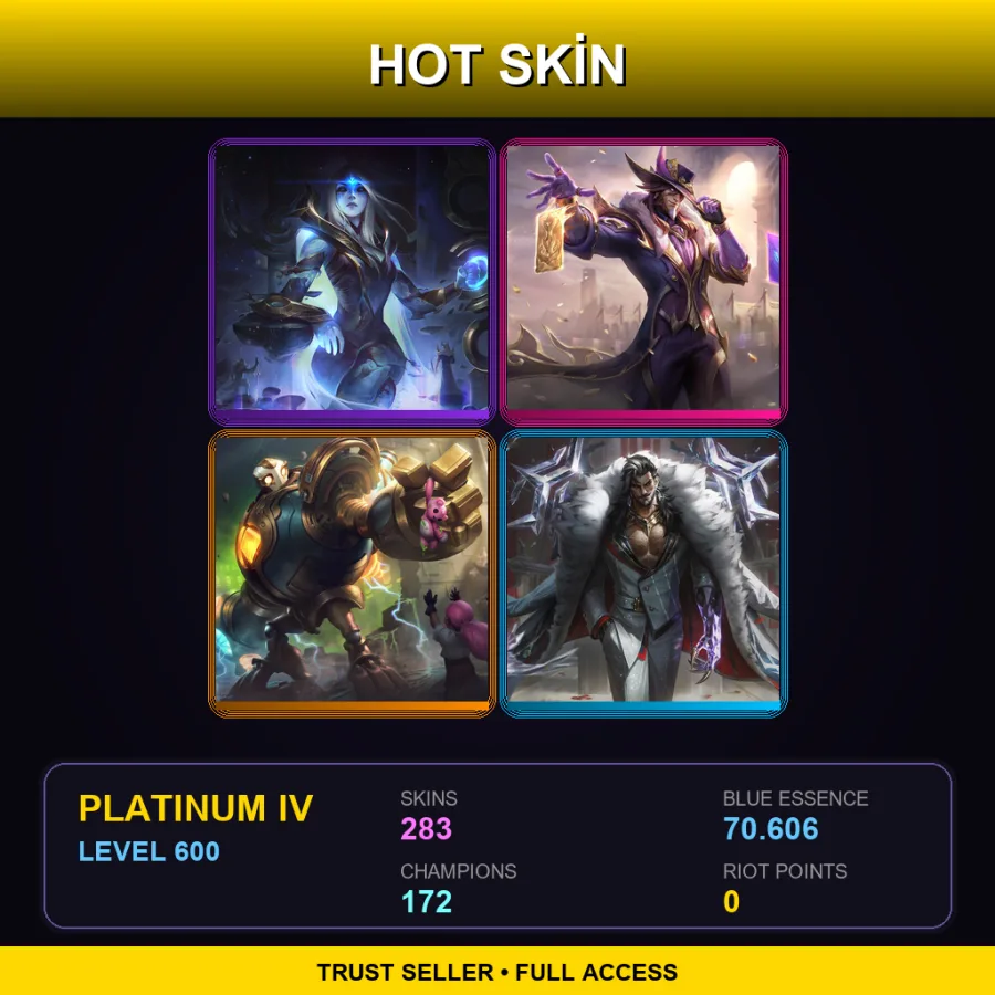 VN | Lv600 | Platinum IV | 283 Skin | 172 Champ
