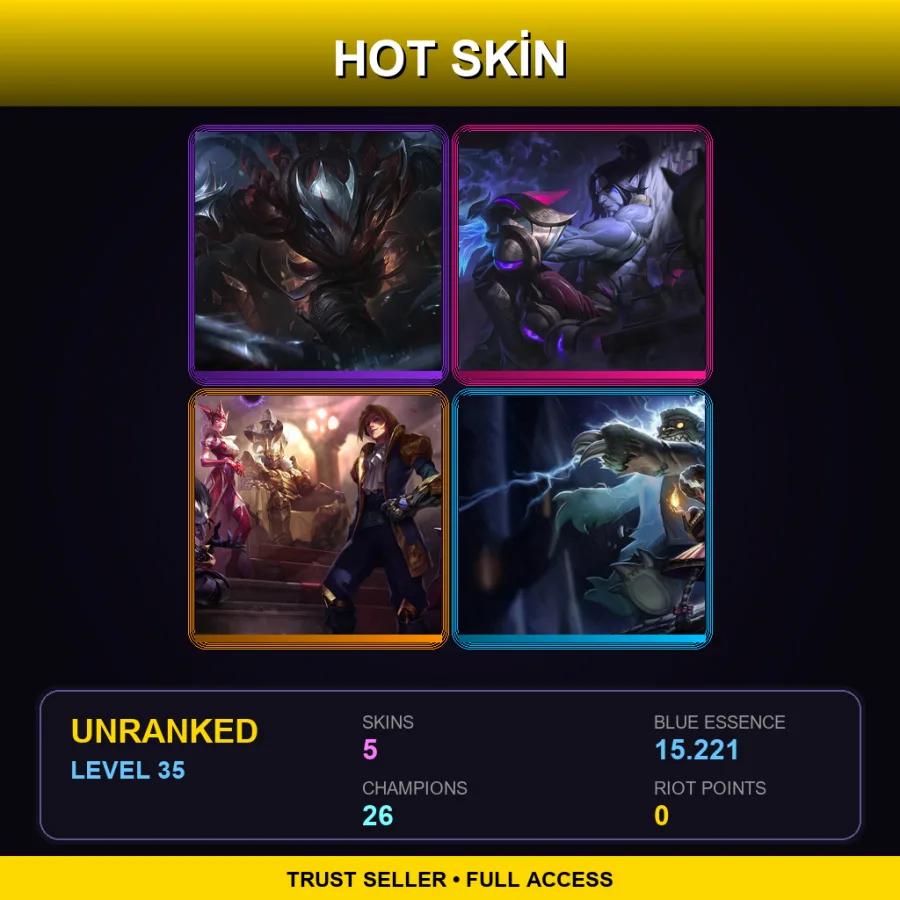 EUW | Lv35 | Unranked | 5 Skin | 26 Champ