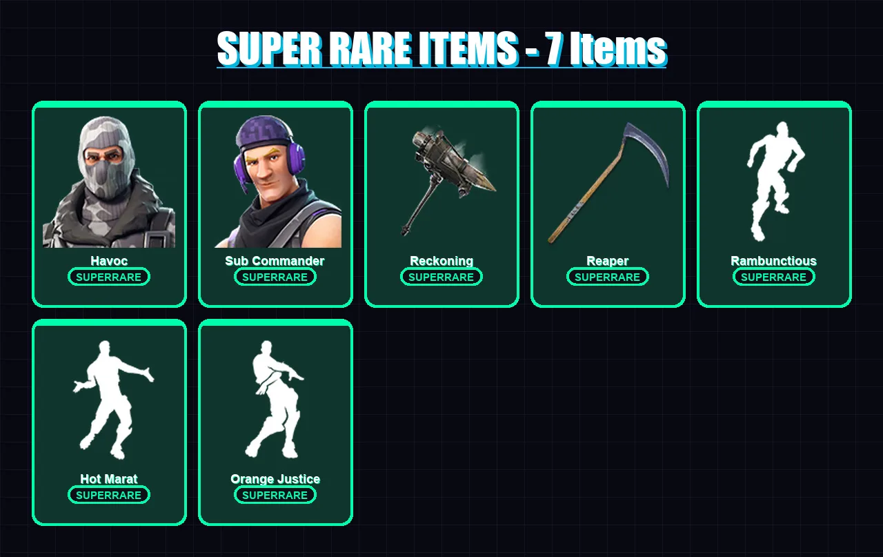 [PC/XBOX/PSN] | Havoc | Sub Commander | Rox | Lynx | Hybrid | 41 skin | 52 pickaxe | 49 emote | 49 glider | Lv622