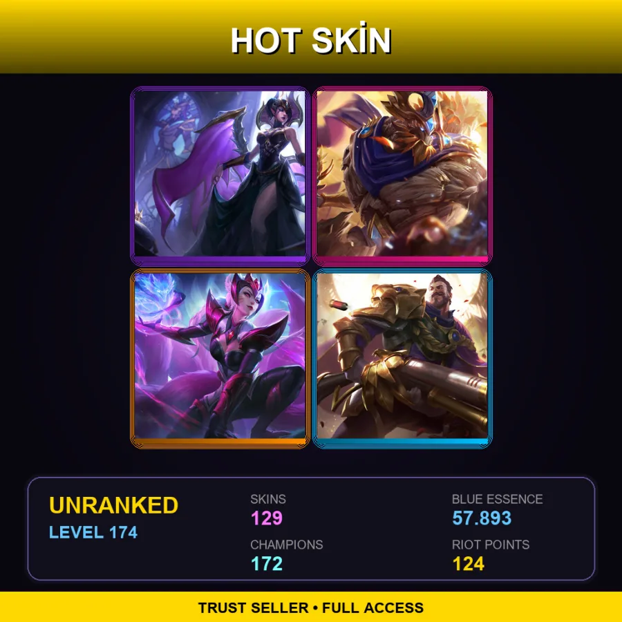 VN | Lv174 | Unranked | 129 Skin | 172 Champ