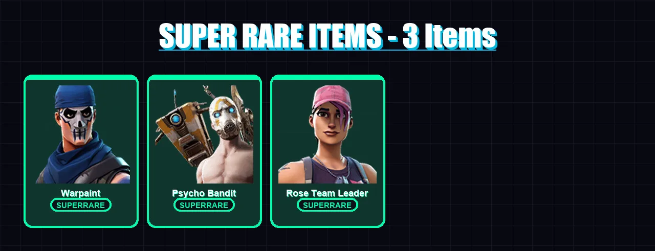 [PC/XBOX/PSN] | Warpaint | Psycho Bandit | Rose Team Leader | Caper | Mogul Master | 7 skin | 7 pickaxe | 2 emote | 4 glider | Lv15