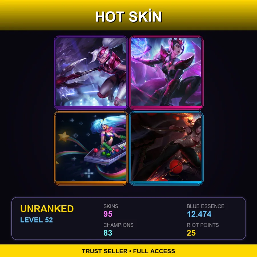 TR | Lv52 | Unranked | 95 Skin | 83 Champ
