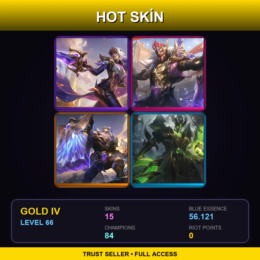 EUW | Lv66 | Gold IV | 15 Skin | 84 Champ