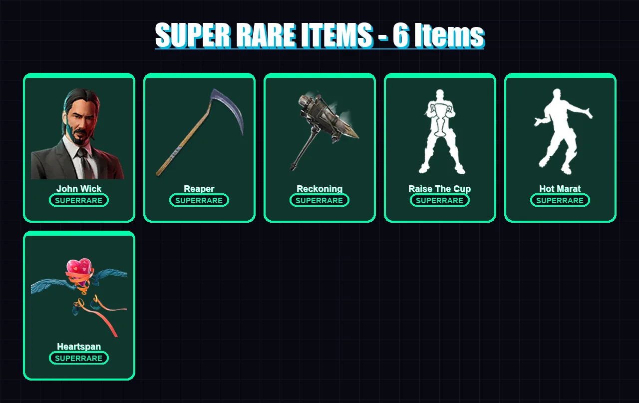 [PC/XBOX/PSN] | John Wick | Dire | Ruin | Rox | Hybrid | 63 skin | 39 pickaxe | 56 emote | 42 glider | Lv585