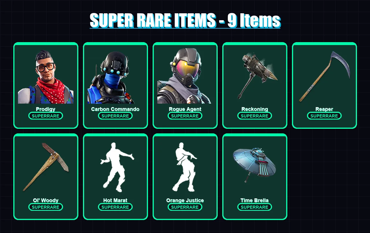 [PC/XBOX/PSN] | Prodigy | Carbon Commando | Rogue Agent | Mandalorian | Molten Battle Hound | 203 skin | 179 pickaxe | 189 emote | 156 glider | Lv22
