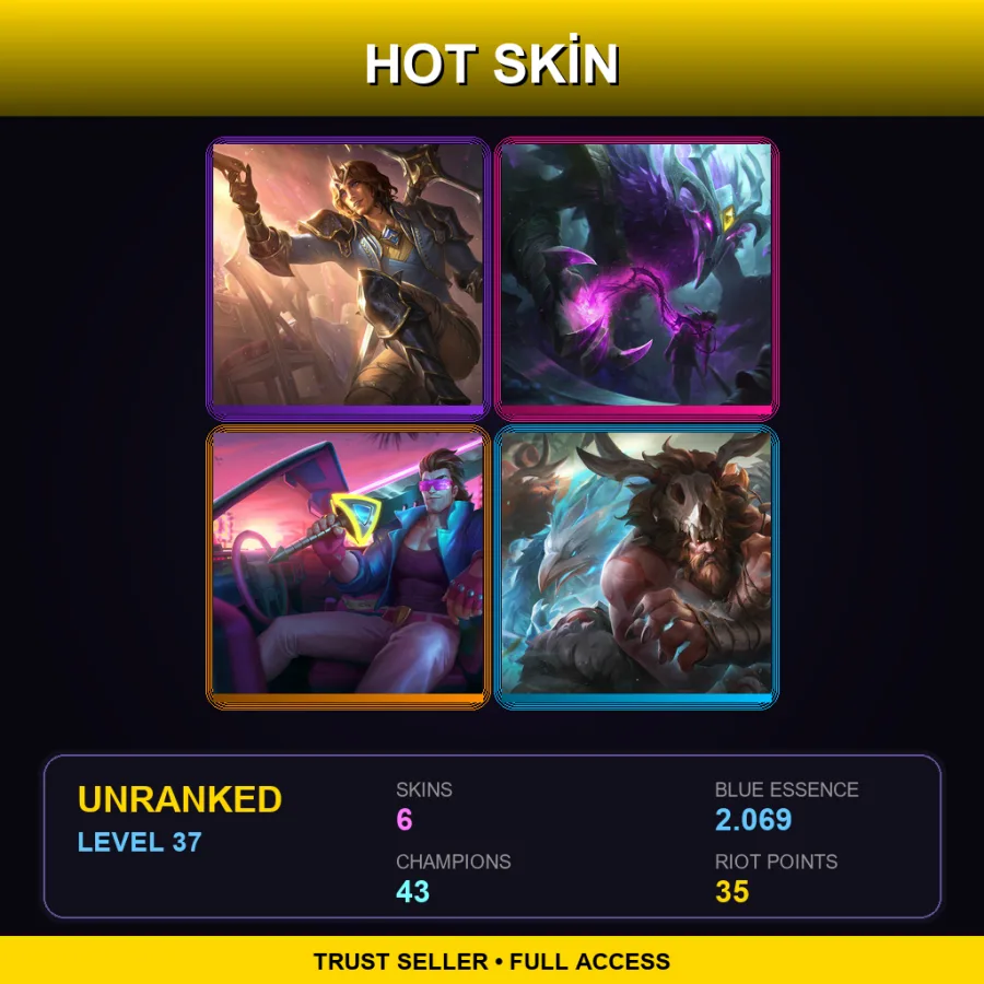 EUW | Lv37 | Unranked | 6 Skin | 43 Champ — King Viego