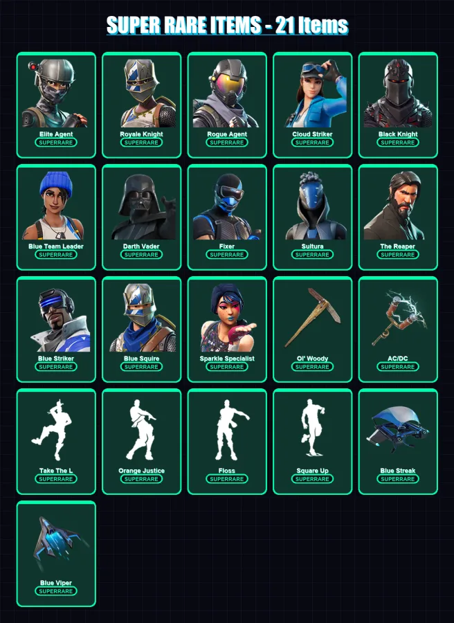 [PC/XBOX] | Elite Agent | Royale Knight | Rogue Agent | Cloud Striker | Black Knight | 139 skin | 134 pickaxe | 98 emote | 122 glider | Lv1867