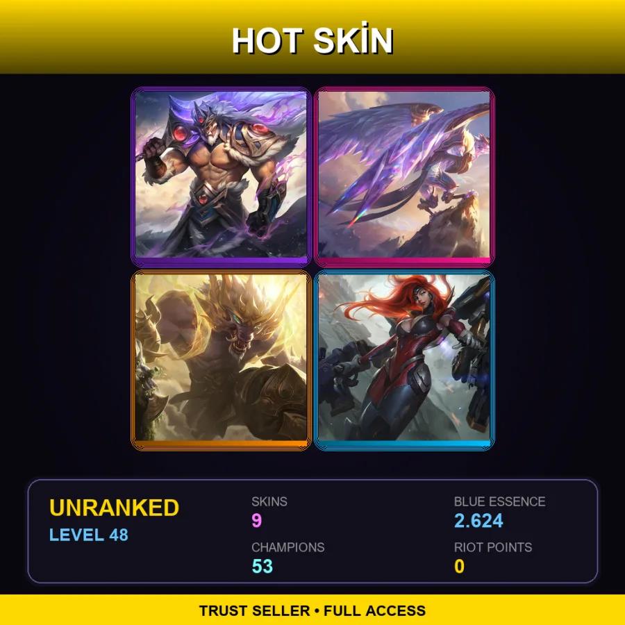 VN | Lv48 | Unranked | 9 Skin | 53 Champ