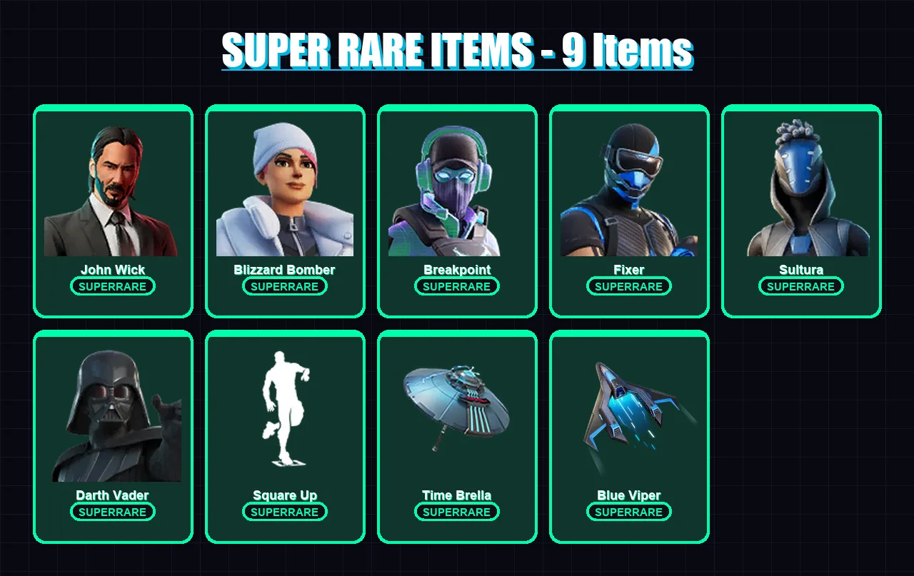 [PC/XBOX/PSN] | John Wick | Blizzard Bomber | Breakpoint | Fixer | Sultura | 161 skin | 159 pickaxe | 135 emote | 126 glider | Lv2626