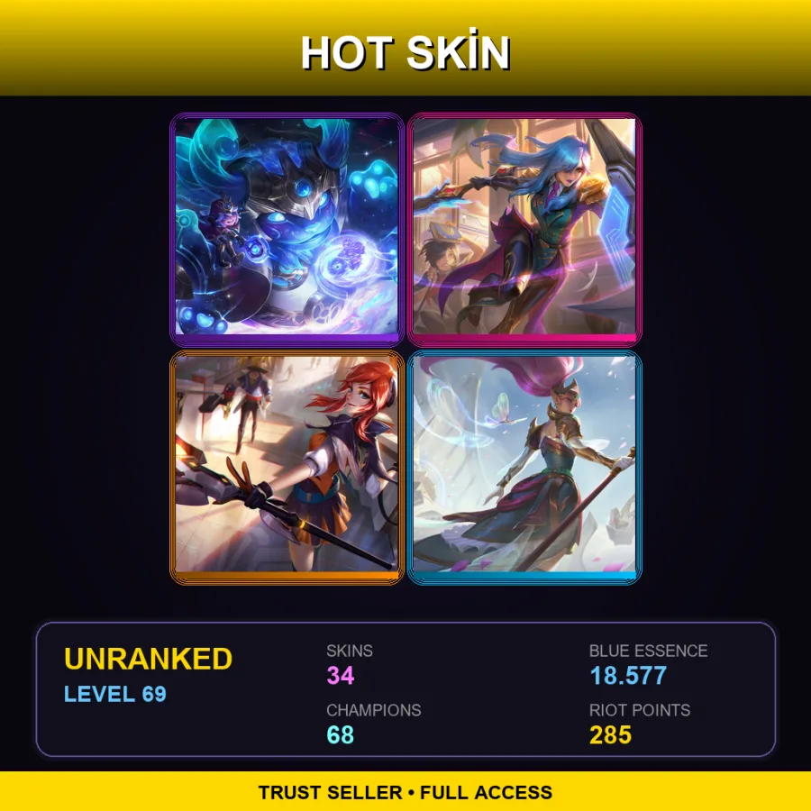 LAS | Lv69 | Unranked | 34 Skin | 68 Champ