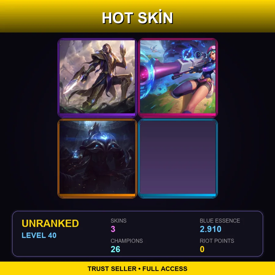 TR | Lv40 | Unranked | 3 Skin | 26 Champ