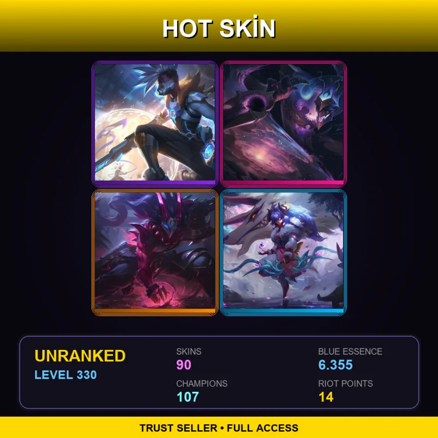 VN | Lv330 | Unranked | 90 Skin | 107 Champ