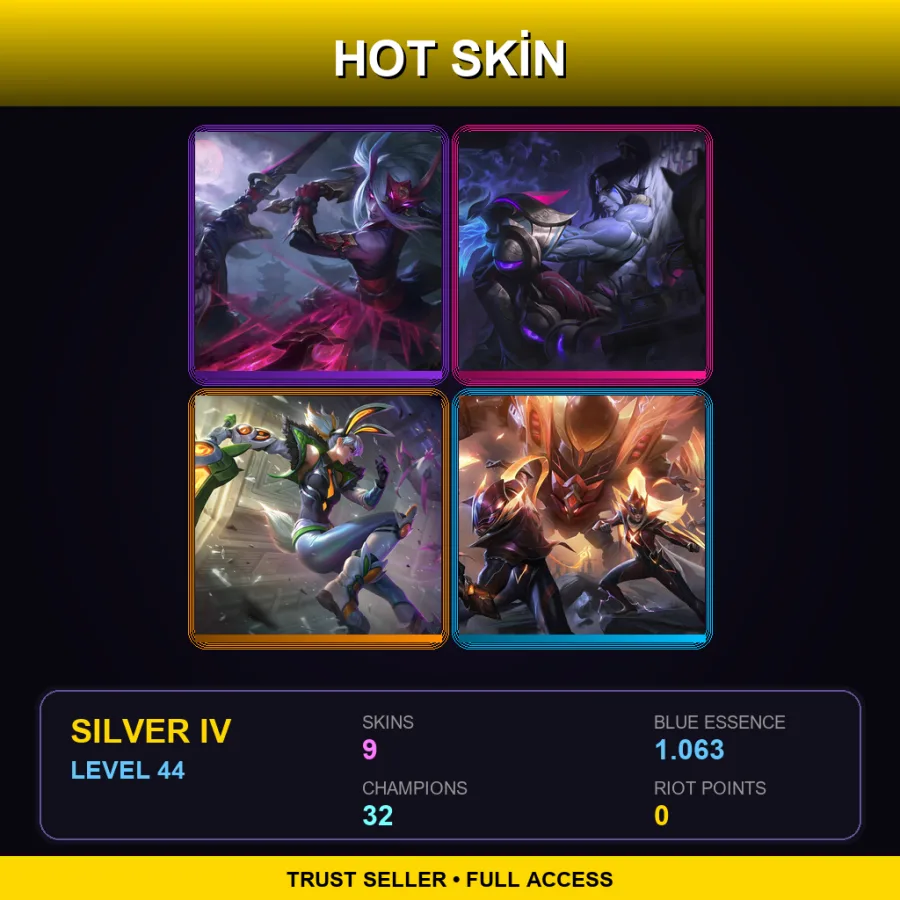 TR | Lv44 | Silver IV | 9 Skin | 32 Champ