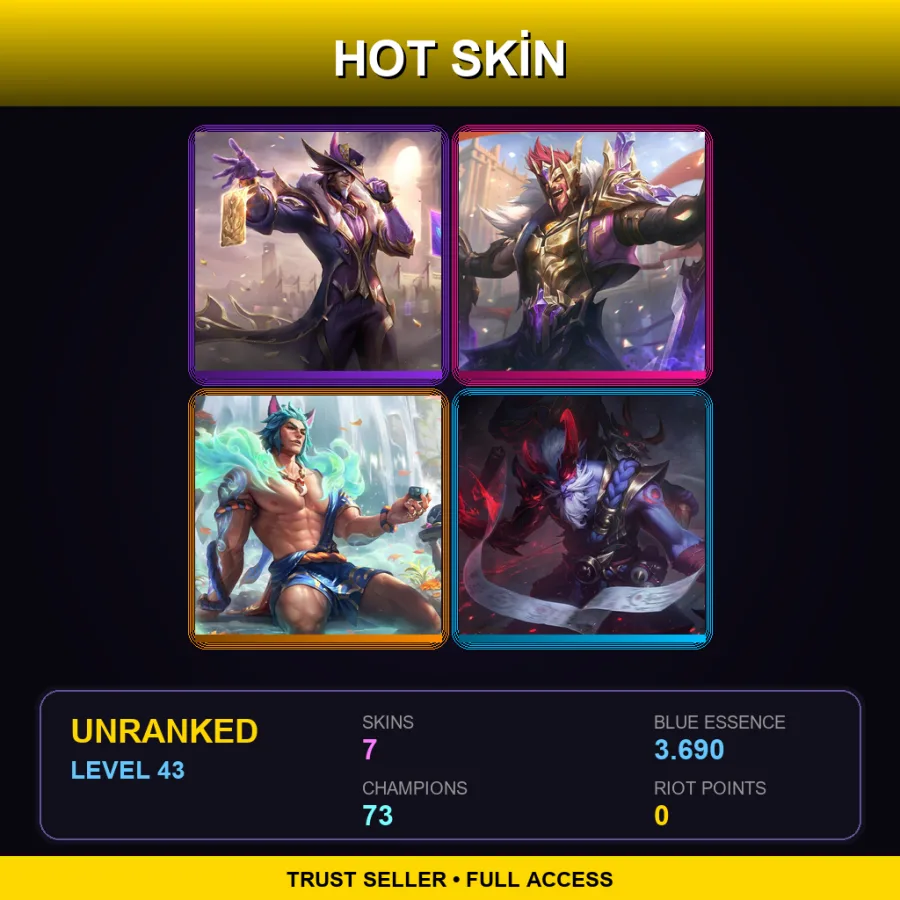 EUW | Lv43 | Unranked | 7 Skin | 73 Champ