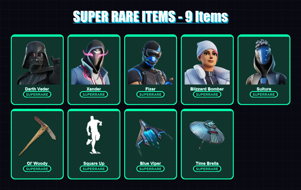 [PC/XBOX] | Darth Vader | Xander | Fixer | Blizzard Bomber | Sultura | 105 skin | 150 pickaxe | 98 emote | 128 glider | Lv1924