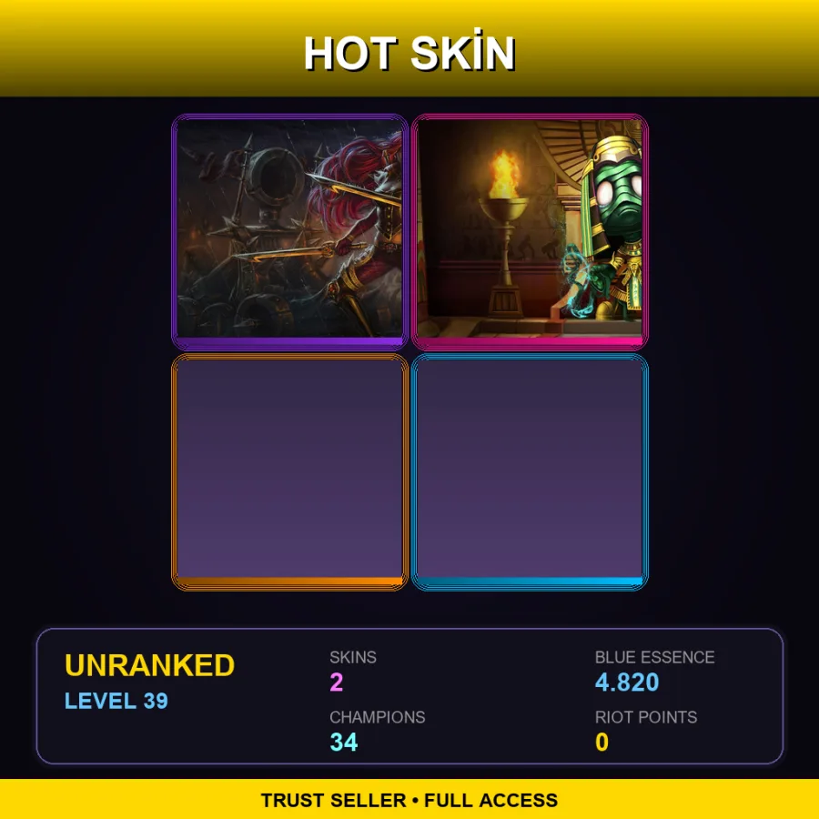 BR | Lv39 | Unranked | 2 Skin | 34 Champ
