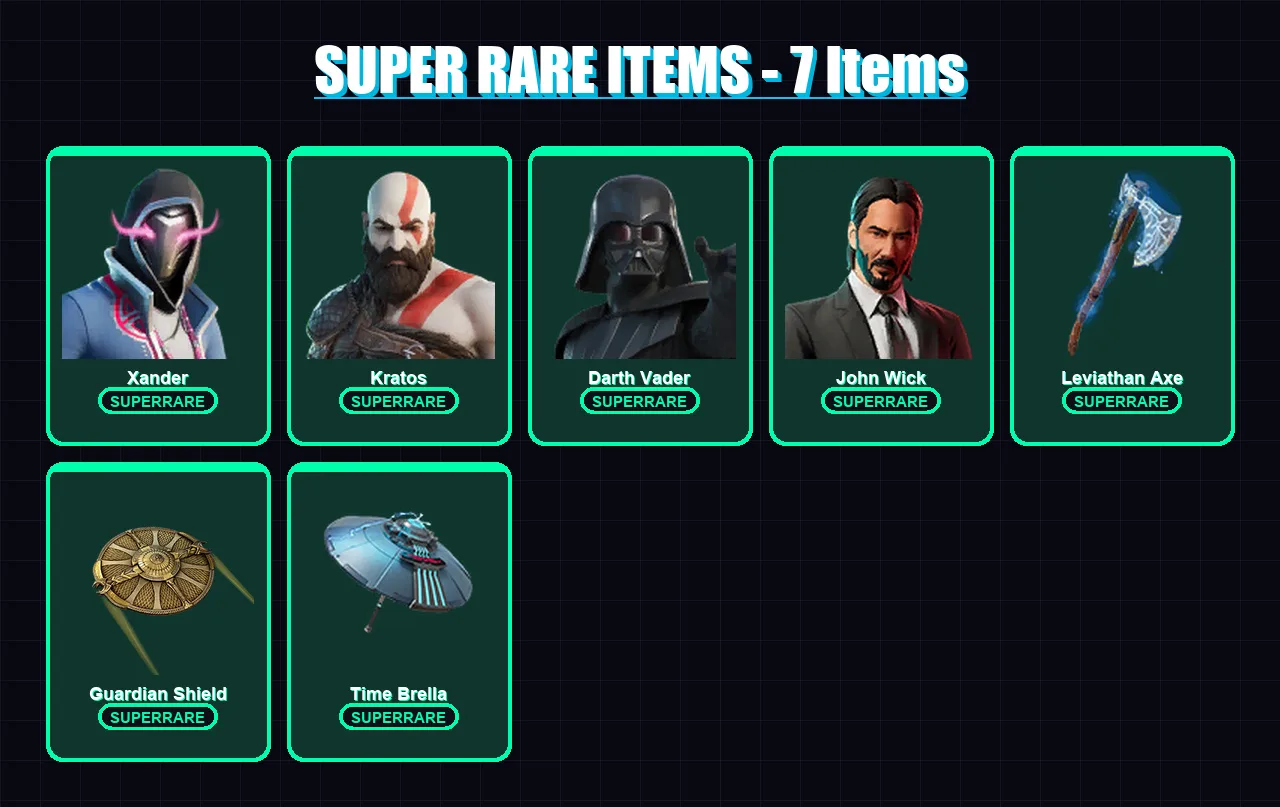 [PC/XBOX/PSN] | Xander | Kratos | Darth Vader | John Wick | Galaxy Scout | 233 skin | 252 pickaxe | 167 emote | 182 glider | Lv2107