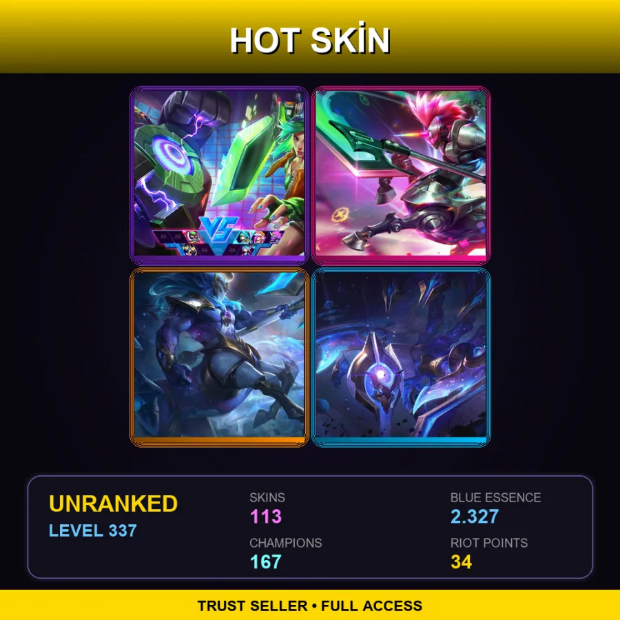 LAN | Lv337 | Unranked | 113 Skin | 167 Champ