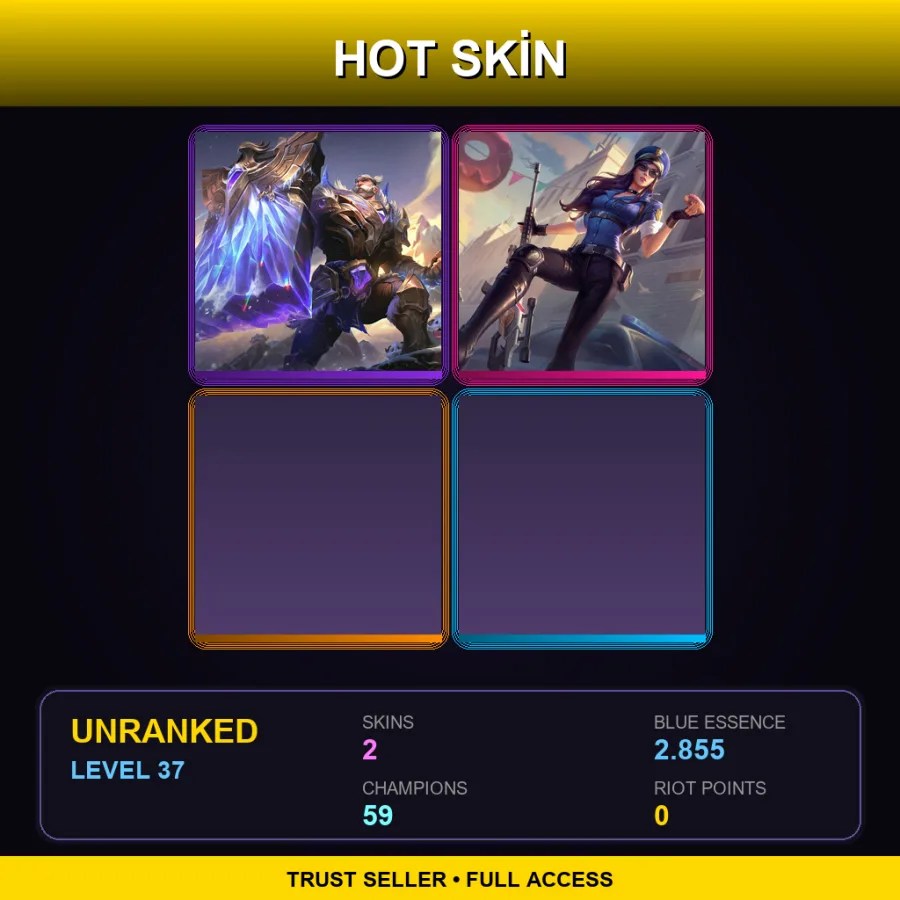 EUW | Lv37 | Unranked | 2 Skin | 59 Champ — LoL account
