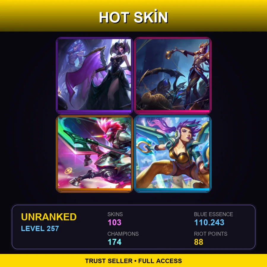 NA | Lv257 | Unranked | 103 Skin | 174 Champ