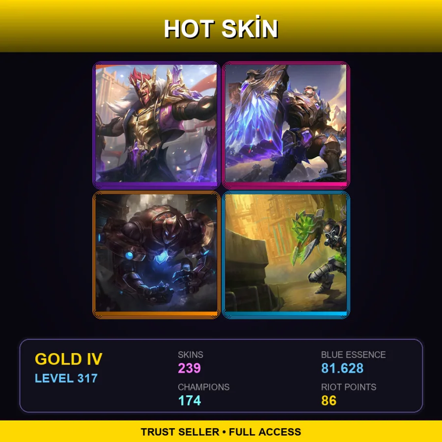 LAN | Lv317 | Gold IV | 239 Skin | 174 Champ