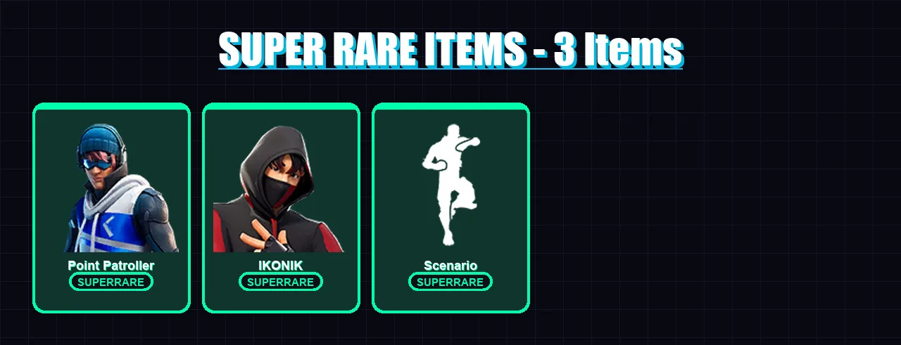 [PS4/PS5/XBOX/PC] | Point Patroller | IKONIK | Sentinel | Rox | Vega | 11 skin | 11 pickaxe | 21 emote | 10 glider | Lv195