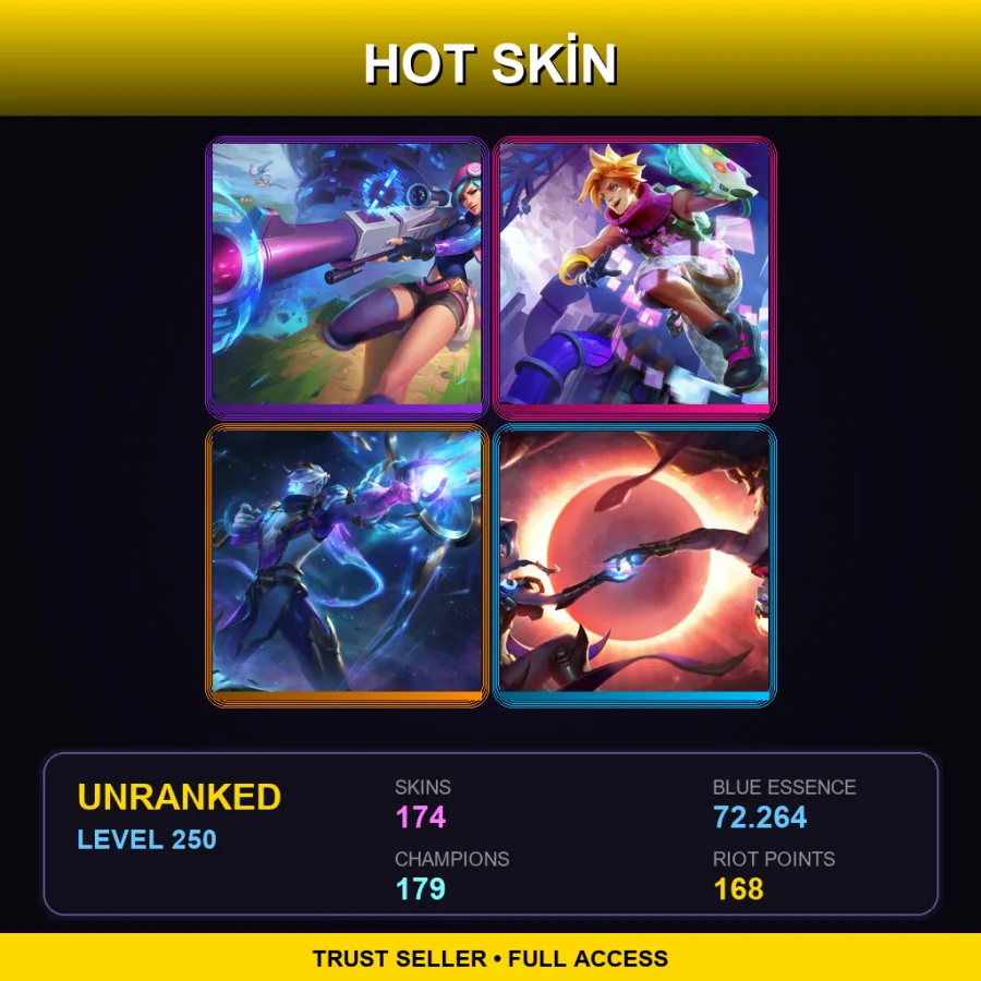 LAS | Lv250 | Unranked | 174 Skin | 179 Champ