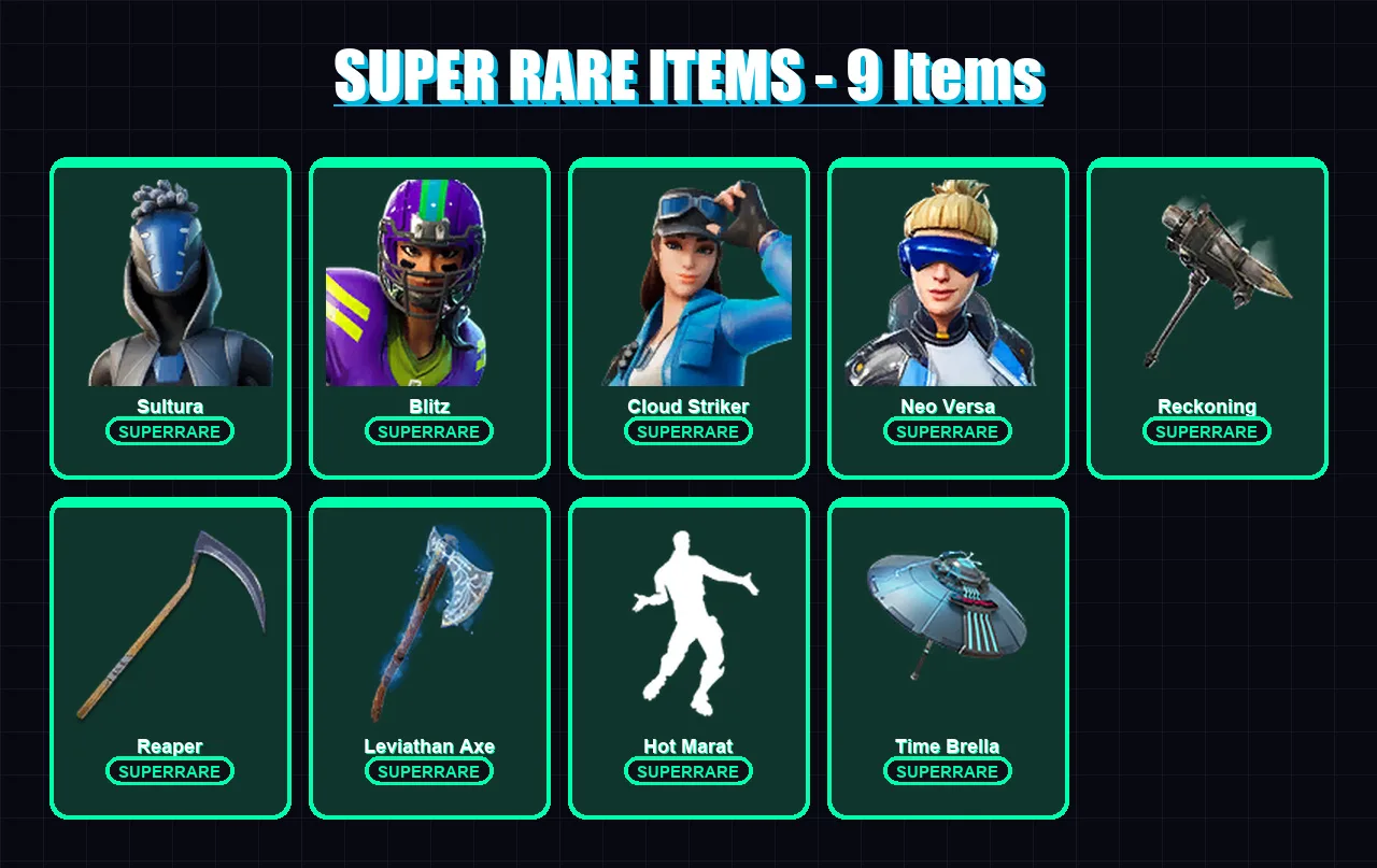 [PC/XBOX/PSN] | Sultura | Blitz | Cloud Striker | Neo Versa | Joey | 191 skin | 198 pickaxe | 132 emote | 139 glider | Lv2061 — Fortnite account