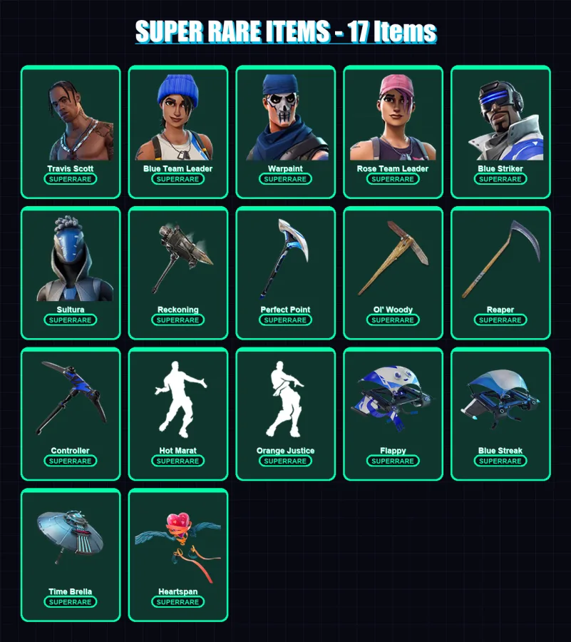 [PS4/PS5/XBOX/PC] | Travis Scott | Blue Team Leader | Warpaint | 126 skin | Lv1871