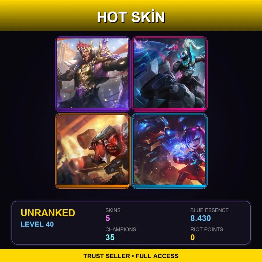 LAN | Lv40 | Unranked | 5 Skin | 35 Champ — Arcane Inventor Jayce