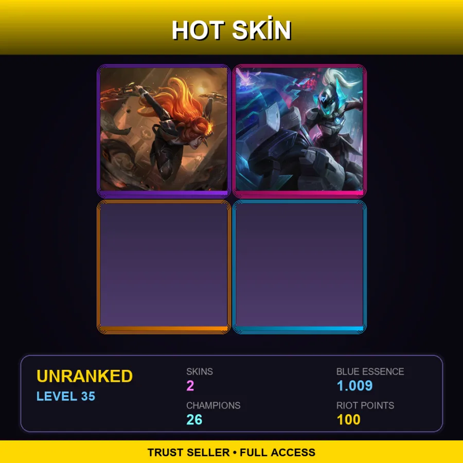 EUNE | Lv35 | Unranked | 2 Skin | 26 Champ — Unranked / Smurf League of Legends