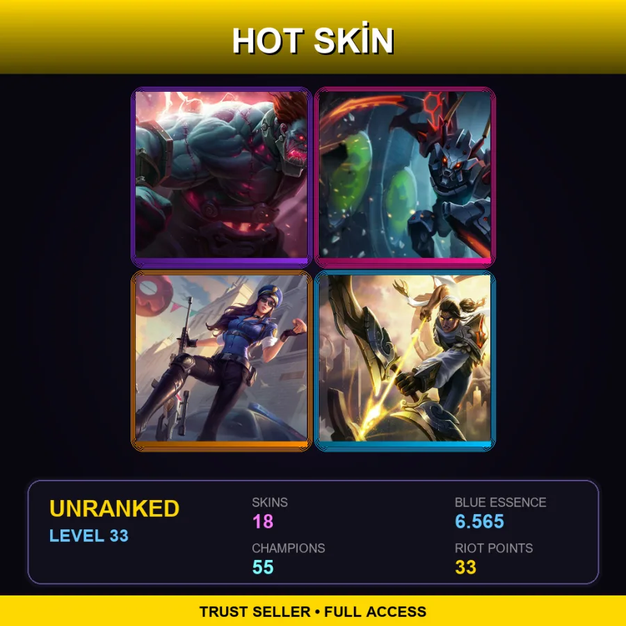 EUNE | Lv33 | Unranked | 18 Skin | 55 Champ
