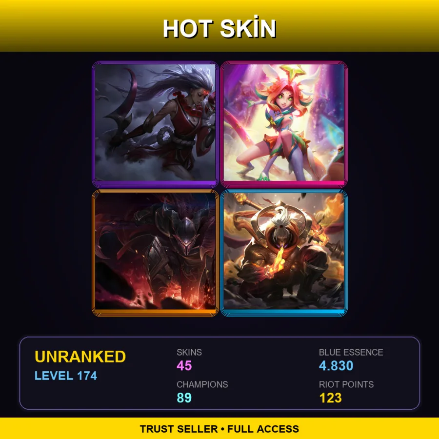 LAN | Lv174 | Unranked | 45 Skin | 89 Champ