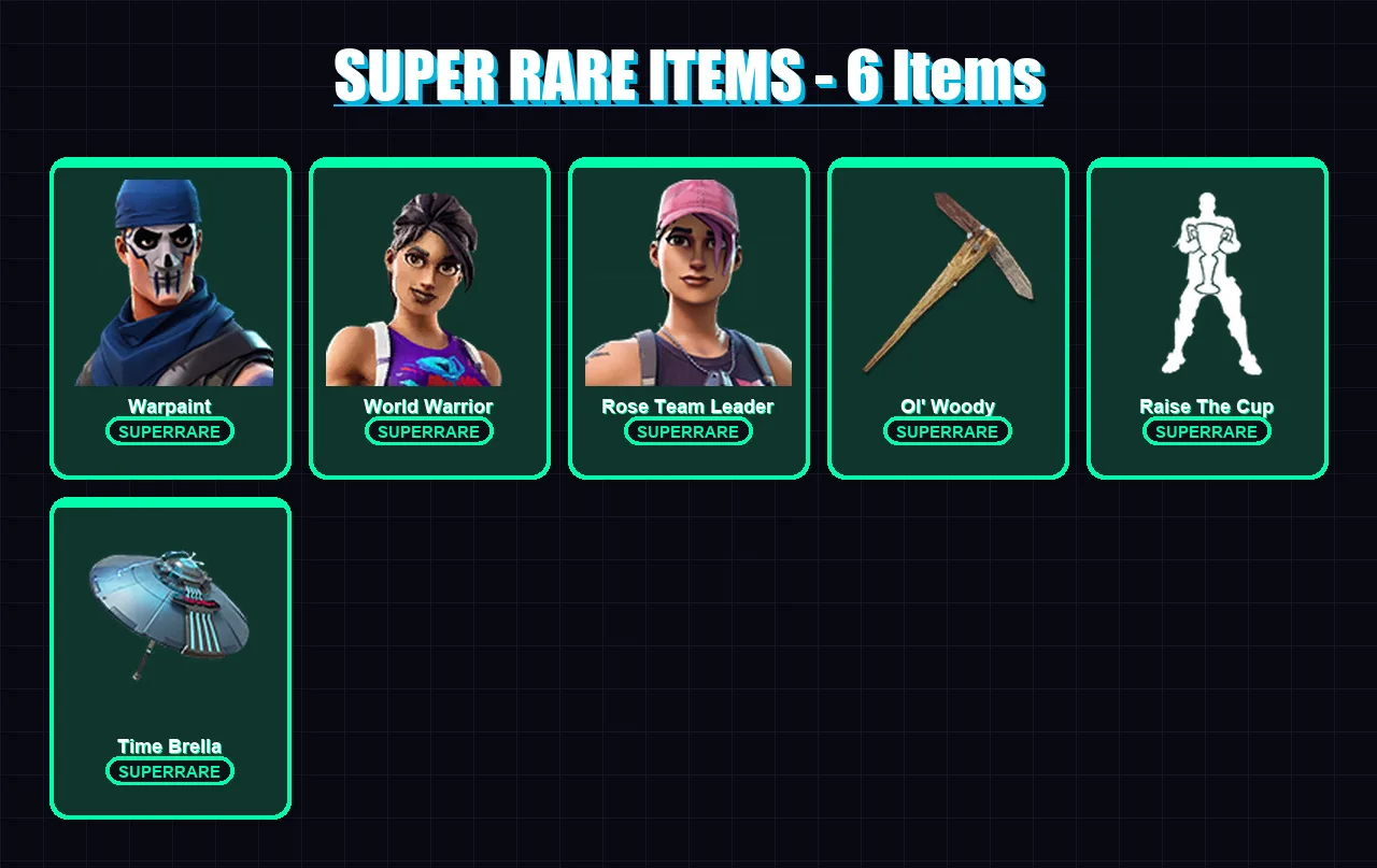 [PS4/PS5/XBOX/PC] | Warpaint | World Warrior | Rose Team Leader | Sorana | Ultima Knight | 101 skin | 101 pickaxe | 84 emote | 97 glider | Lv1386