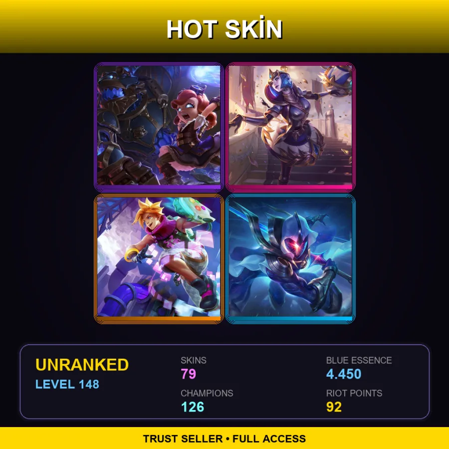 TR | Lv148 | Unranked | 79 Skin | 126 Champ