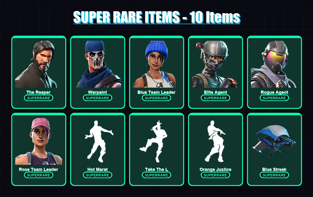 [PS4/PS5/XBOX/PC] | The Reaper | Warpaint | Blue Team Leader | Elite Agent | Rogue Agent | 49 skin | 42 pickaxe | 42 emote | 39 glider | Lv530