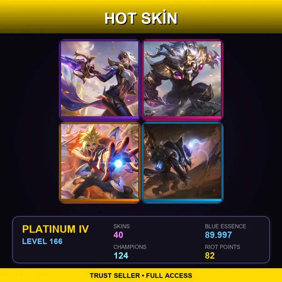 EUNE | Lv166 | Platinum IV | 40 Skin | 124 Champ