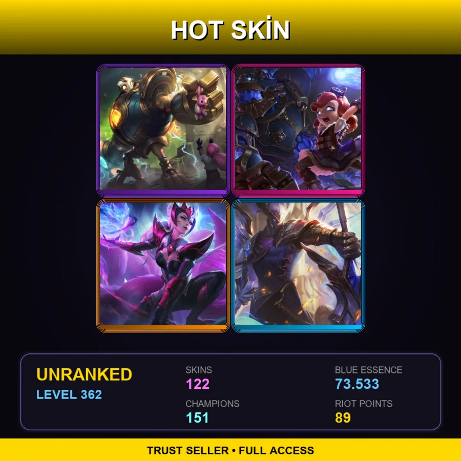 LAS | Lv362 | Unranked | 122 Skin | 151 Champ