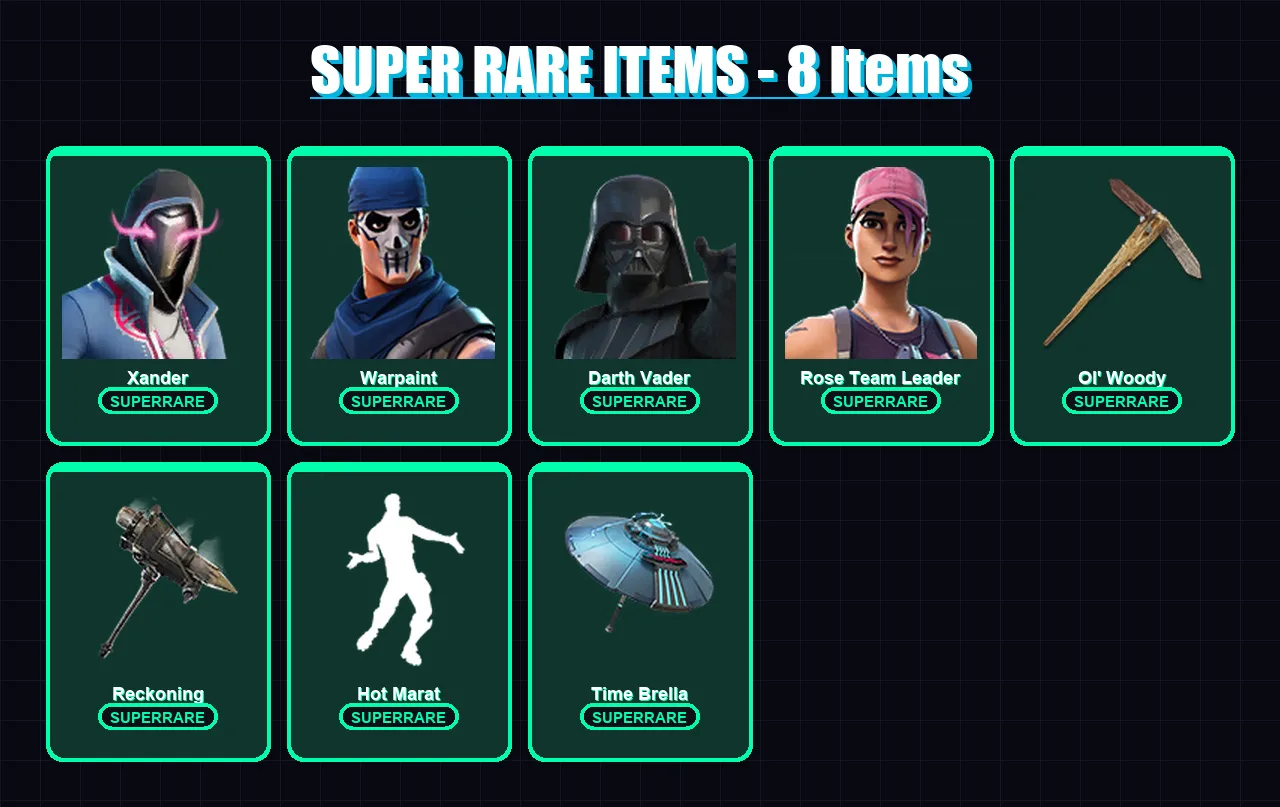 [PC/XBOX/PSN] | Xander | Warpaint | Darth Vader | Rose Team Leader | Twyn | 168 skin | 190 pickaxe | 154 emote | 168 glider | Lv2155 — Fortnite account